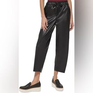 DKNY Butter Faux Leather Crop Pants
